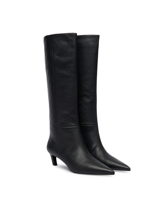 Calvin Klein Μπότες Calvin Klein Ess Kitten Heel Long Boots HW0HW02690 Μαύρο
