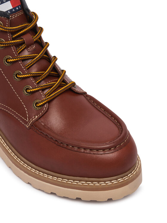 Tommy Jeans Polacchine Tommy Jeans Archive '01 American Lth Boot EM0EM01779 Marrone