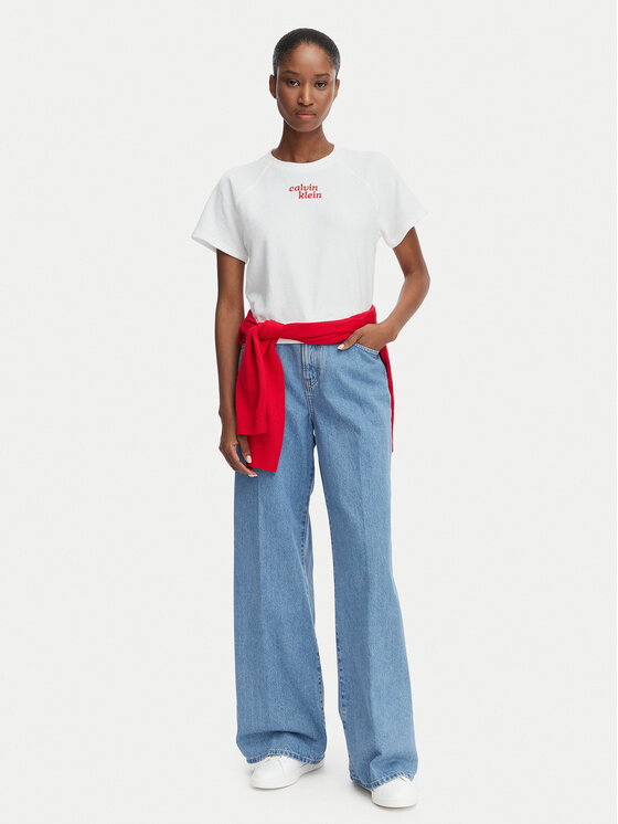 Calvin Klein Jeans Calvin Klein Jeans Camiseta TOWEL LV047G287G Blanco Cropped Fit