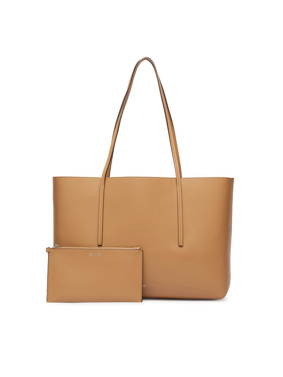 Calvin Klein Torebka Calvin Klein Foil Logo Tote LV04F3274G Beżowy