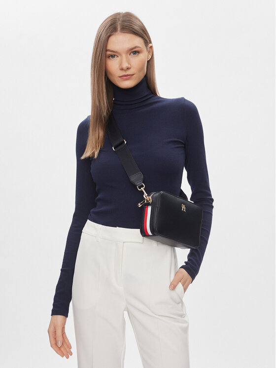 Tommy Hilfiger Ročna torba Tommy Hilfiger Th Essential Sc Camera Corp AW0AW15707 Mornarsko modra
