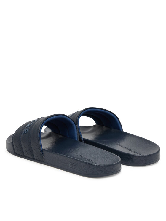 Tommy Hilfiger Šlepetės Tommy Hilfiger Pad Perf Pool Slide FM0FM05709 Tamsiai mėlyna