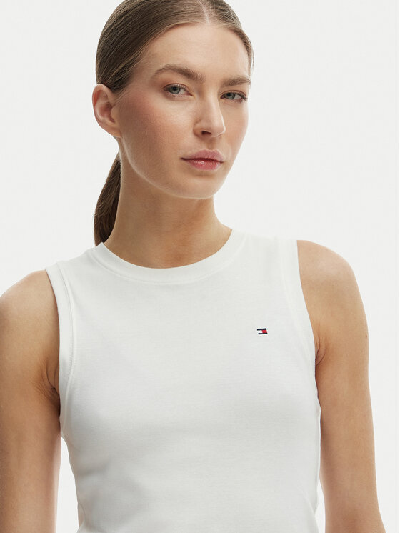 Tommy Hilfiger Tommy Hilfiger Top WW0WW47806 Écru Slim Fit