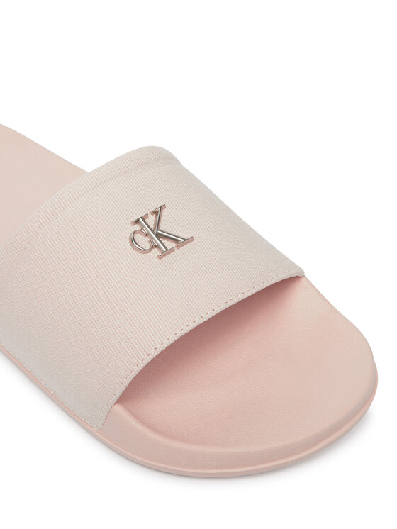 Calvin Klein Šlepetės Calvin Klein Ess Slide Canvas Hdw HW0HW02960 Smėlio