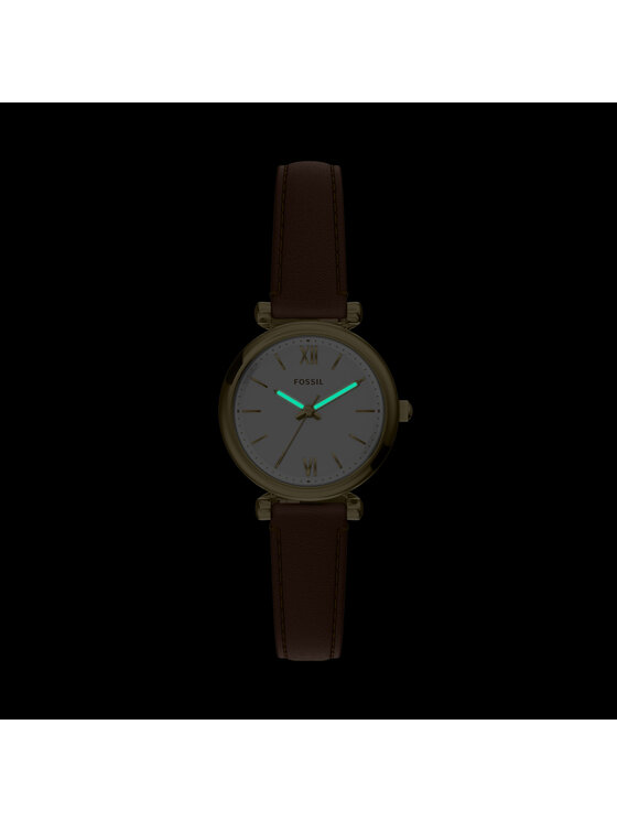 Fossil Ročna ura Fossil Carlie ES5464 Rjava