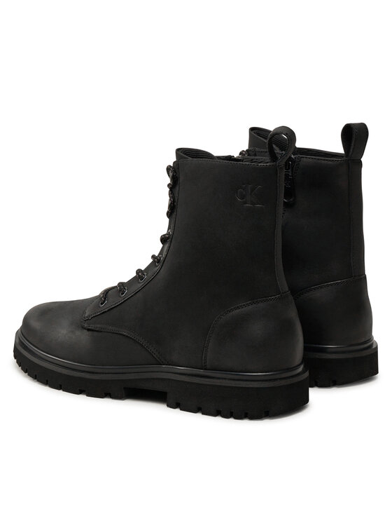 Calvin Klein Jeans Zābaki Calvin Klein Jeans Eva Boot Mid Laceup Rebellious YM0YM01071 Melns