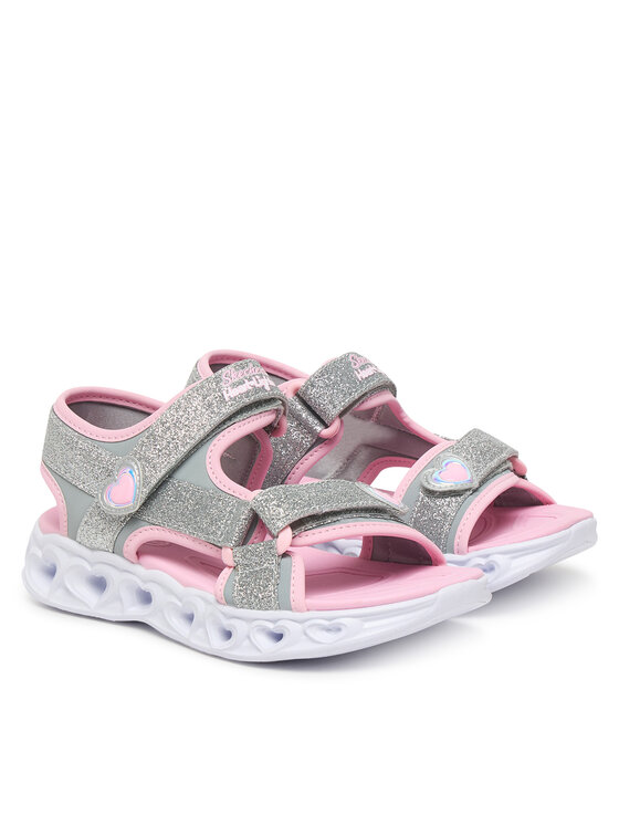 Skechers Босоніжки Skechers S-Lights: Heart Lights Sandal - Sugar Sparks 303114L/SLPK Срібний