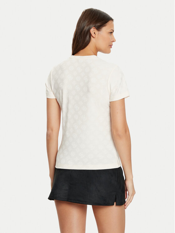 Guess Guess Футболка V5RI02 KCLG2 Écru Regular Fit