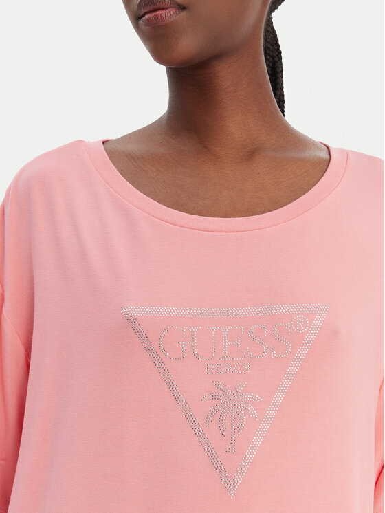 Guess Guess Футболка E4GI00 K68D2 Рожевий Oversize