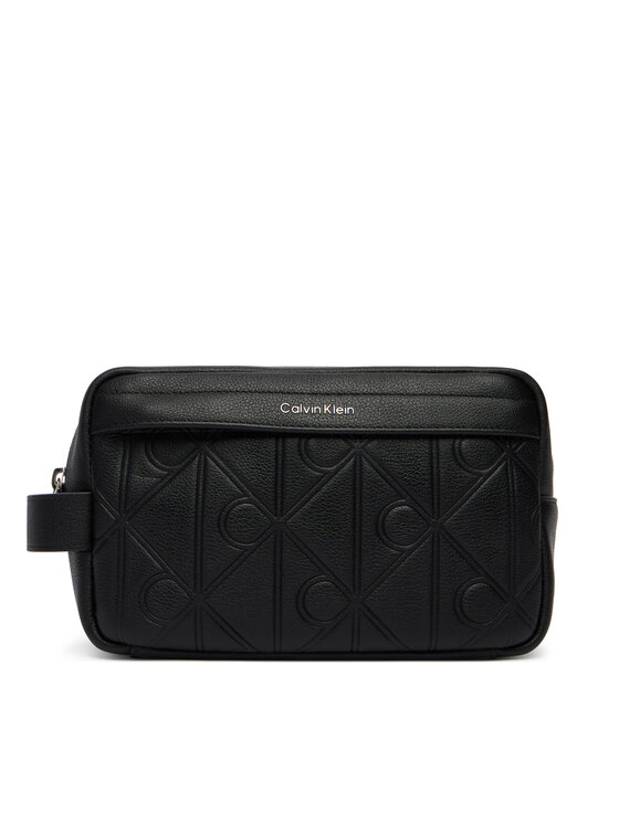 Calvin Klein Neseser Calvin Klein Xl Emblem Aop Embo?Ss Dopp Kit LV04D1179G Crna