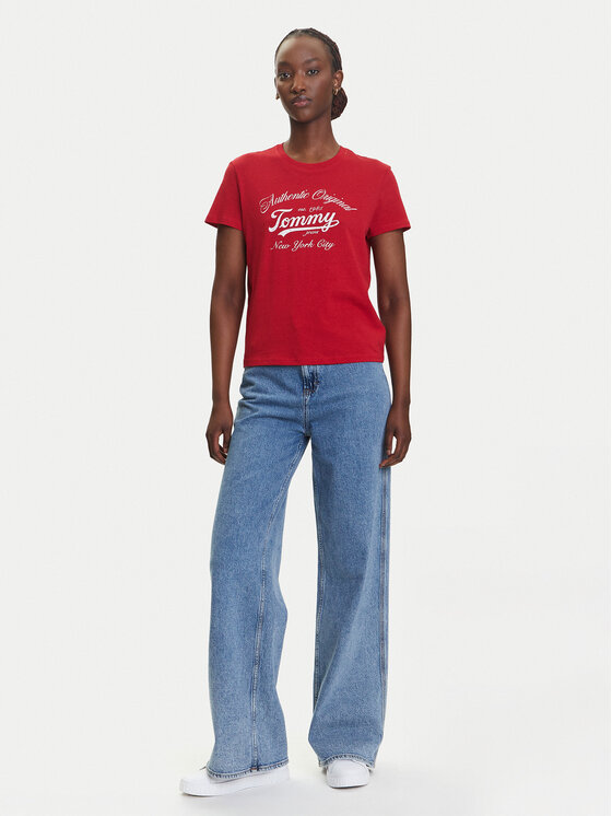 Tommy Jeans Tommy Jeans Póló Essential DW0DW21404 Piros Regular Fit