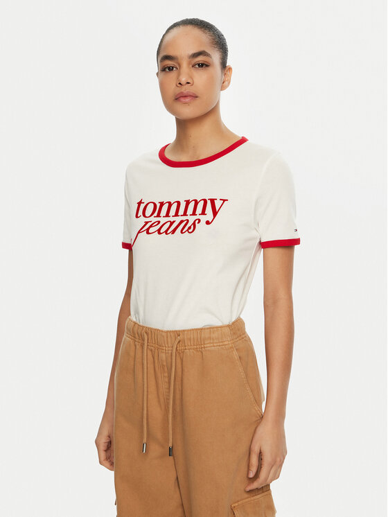 Tommy Jeans Tommy Jeans Póló DW0DW19449 Fehér Relaxed Fit