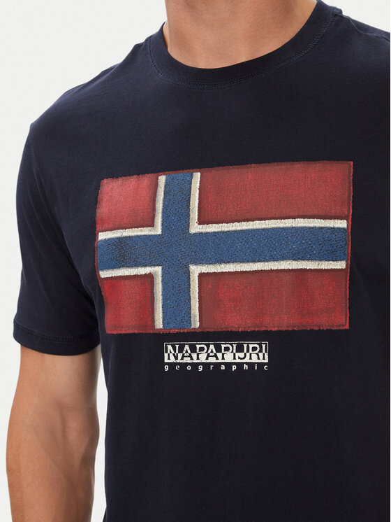 Napapijri Napapijri Camiseta S-Flag Tiki Ss NP0A8A6I1761 Azul marino Regular Fit