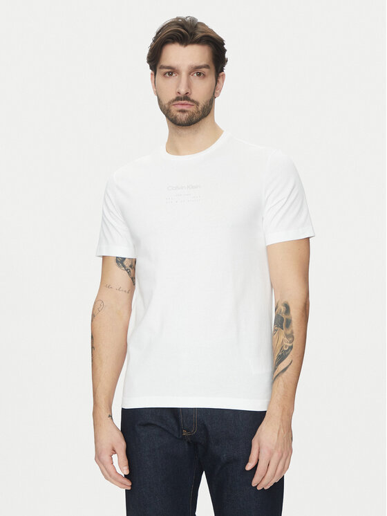 Calvin Klein Calvin Klein Camiseta Editorial Logo K10K114172 Blanco Regular Fit