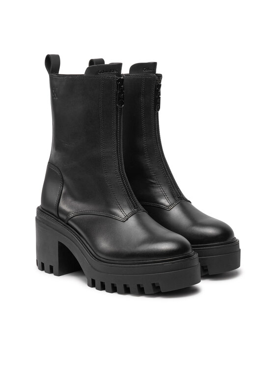 Calvin Klein Jeans Боти Calvin Klein Jeans Chunky Heeled Zip YW0YW01541 Черен