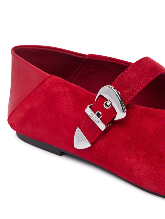 Tommy Jeans Μπαλαρίνες Tommy Jeans Tjw Ballerina Suede EN0EN03067 Κόκκινο