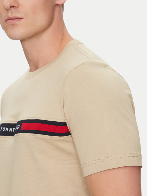 Tommy Hilfiger Tommy Hilfiger Majica Chest Insert MW0MW36498 Bež Regular Fit
