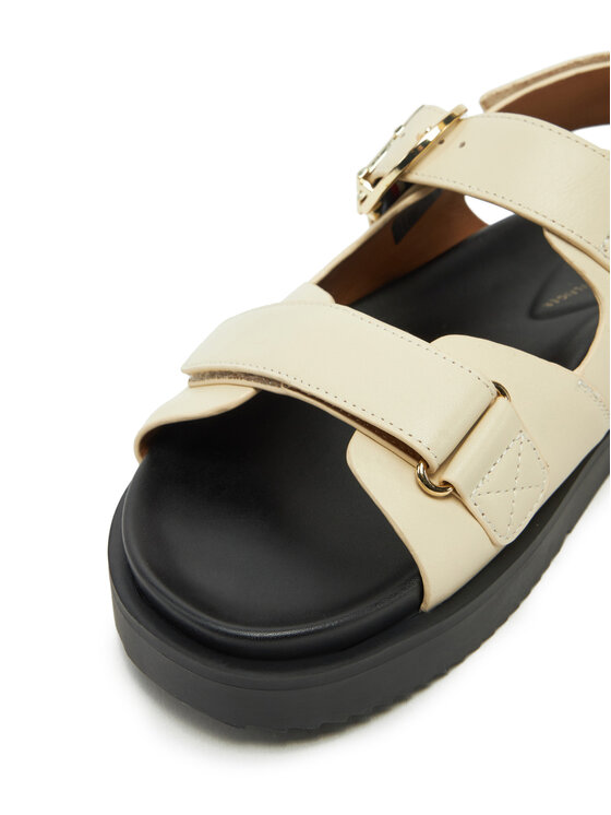 Tommy Hilfiger Sandali Tommy Hilfiger Leather Sporty Sandal FW0FW08799 Écru