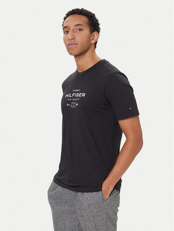 Tommy Hilfiger Tommy Hilfiger Camiseta Stack Graphic MW0MW40002 Negro Regular Fit