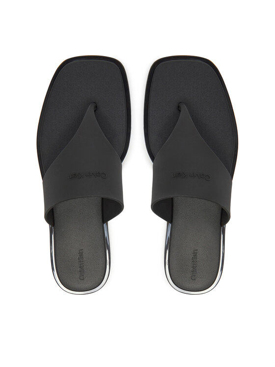 Calvin Klein Čības uz pirksta Calvin Klein Toepost Tpu Slide HW0HW02836 Melns