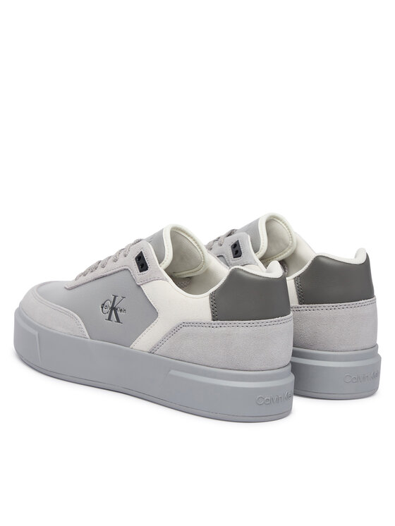 Calvin Klein Sneakersy Calvin Klein Prime Cupsole Laceup Lth-Su Ml HM0HM02449 Sivá