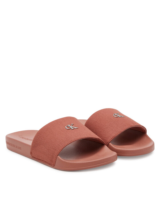 Calvin Klein Jeans Чехли Calvin Klein Jeans Slide Monogram Hardware YW0YW01713 Коралов