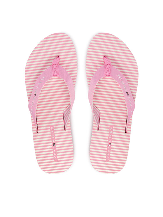 Tommy Hilfiger Japanke Tommy Hilfiger Th Ithaca Stripe Summer Sandal FW0FW09192 Ružičasta