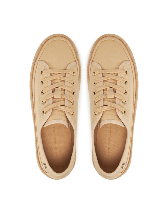 Tommy Hilfiger Espadrilky Tommy Hilfiger Vulc Espadrille Sneaker FW0FW08404 Béžová