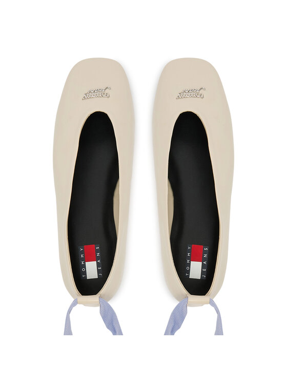 Tommy Jeans Balerinos Tommy Jeans Tjw Ballerina With Laces EN0EN02939 Écru