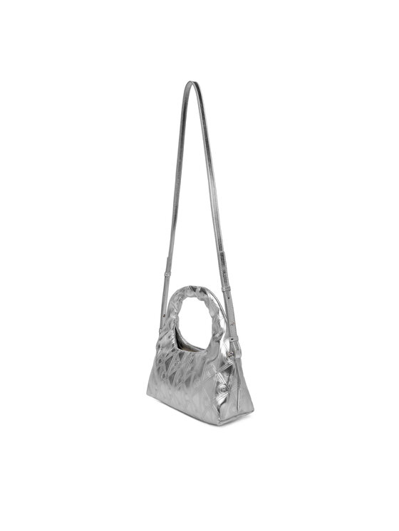 Calvin Klein Ročna torba Calvin Klein Puffy Aop Mini Bag With Strap LV04F3444G Srebrna