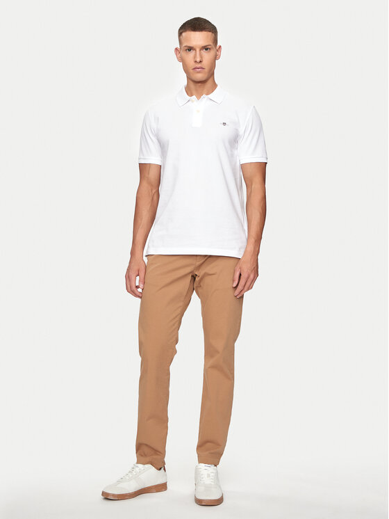 Gant Gant Polo marškinėliai Shield 2220 Balta Slim Fit