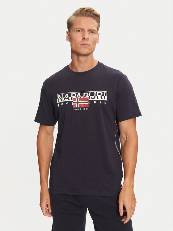 Napapijri Napapijri Футболка S-Aylmer NP0A4HTO Cиній Regular Fit