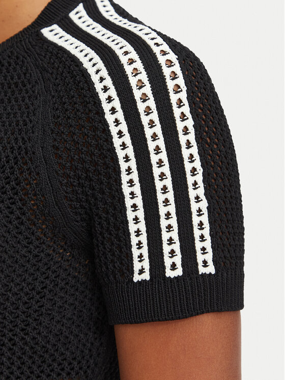 adidas adidas T-Shirt Knitted Crochet Tee KC6481 Μαύρο Regular Fit