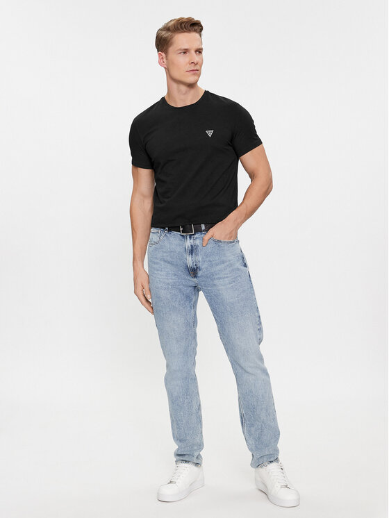 Guess Guess Футболка Caleb U97M00 KCD31 Чорний Slim Fit