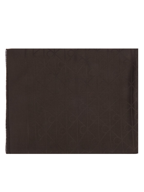 Calvin Klein Šál Calvin Klein Emblem Aop Glossy Tonal Scarf LV04F8096G Tmavo hnedá