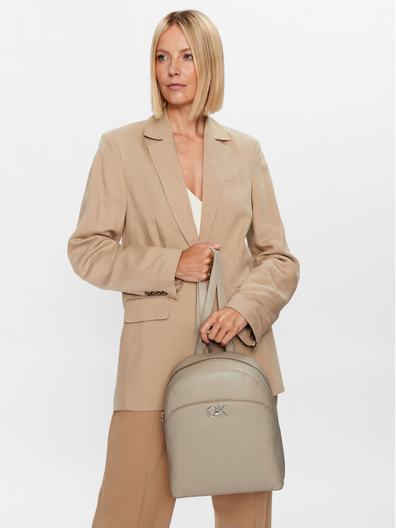 Calvin Klein Σακίδιο Calvin Klein Re-Lock Domed Backpack K60K610772 Μπεζ