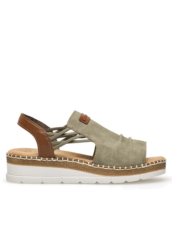 Rieker Sandały Rieker V1261-52 Zielony