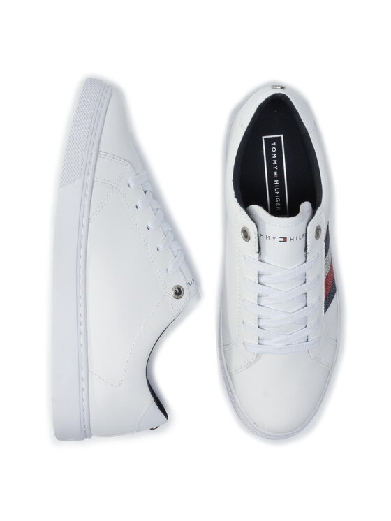 Tommy Hilfiger Superge Tommy Hilfiger Crystal Leather Casual Sneaker FW0FW04299 Bela