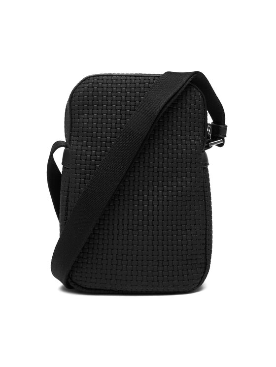 Calvin Klein Crossover torbica Calvin Klein Embossed Woven Slim Reporter LV04D3221G Crna