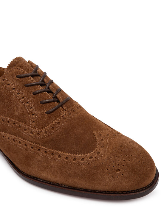 Polo Ralph Lauren Īsi apavi Polo Ralph Lauren Owen Wingtip 811P15884002 Gaiši brūna