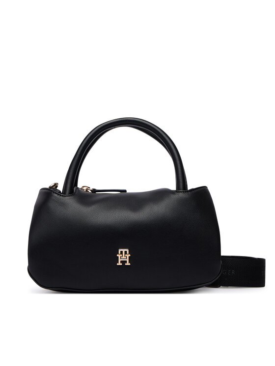 Tommy Hilfiger Geantă Tommy Hilfiger Th Logotape Mini Satchel AW0AW18743 Negru
