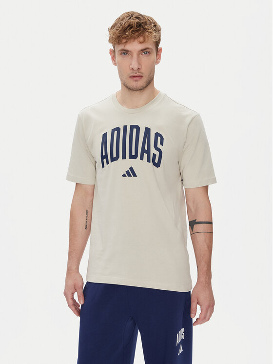 adidas adidas T-shirt Collegiate Lineage Graphic JM6415 Bež Regular Fit