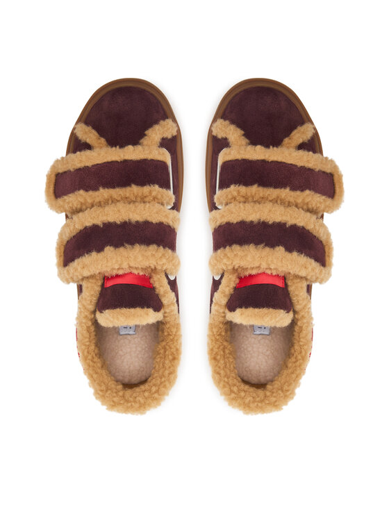 Inuikii Superge Inuikii Lila Shearling Low Velcro 1001.001.0561 Bordo rdeča