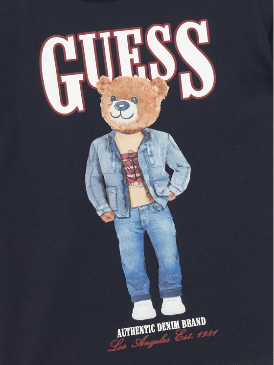 Guess Guess T-shirt L6RI11 K8HM4 Blu scuro Regular Fit
