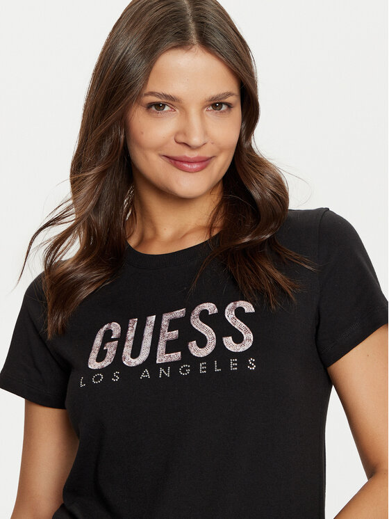 Guess Guess Футболка W5RI19 I3Z14 Чорний Regular Fit