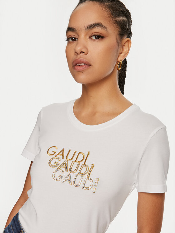 Gaudi Gaudi Футболка 421BD64034 Білий Regular Fit