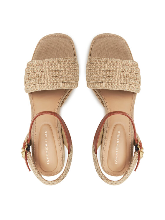Tommy Hilfiger Espadrile Tommy Hilfiger Rope Heel Platform Sandal FW0FW08425 Bej