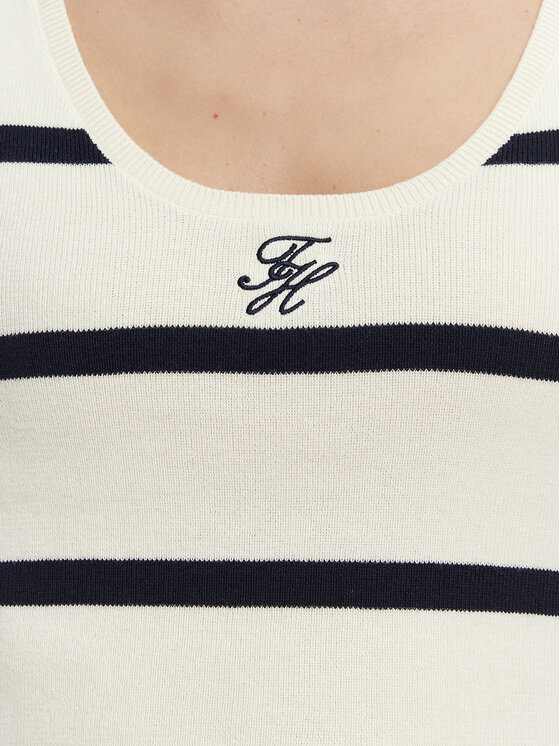 Tommy Hilfiger Tommy Hilfiger Top WW0WW48480 Crema Slim Fit