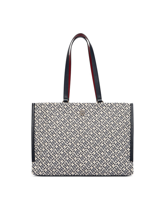 Tommy Hilfiger Τσάντα Tommy Hilfiger Th Jacquard Tote AW0AW19009 Μπλε