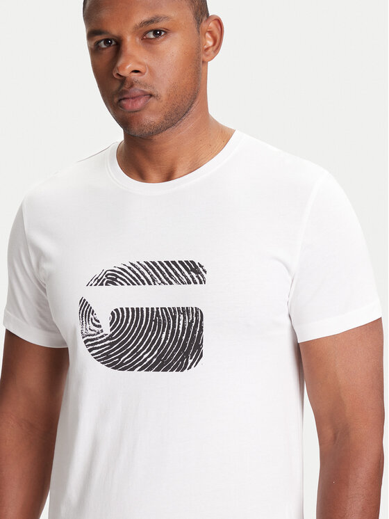 G-STAR G-Star Raw Футболка Finger Print Burger D26041-C506 Білий Regular Fit